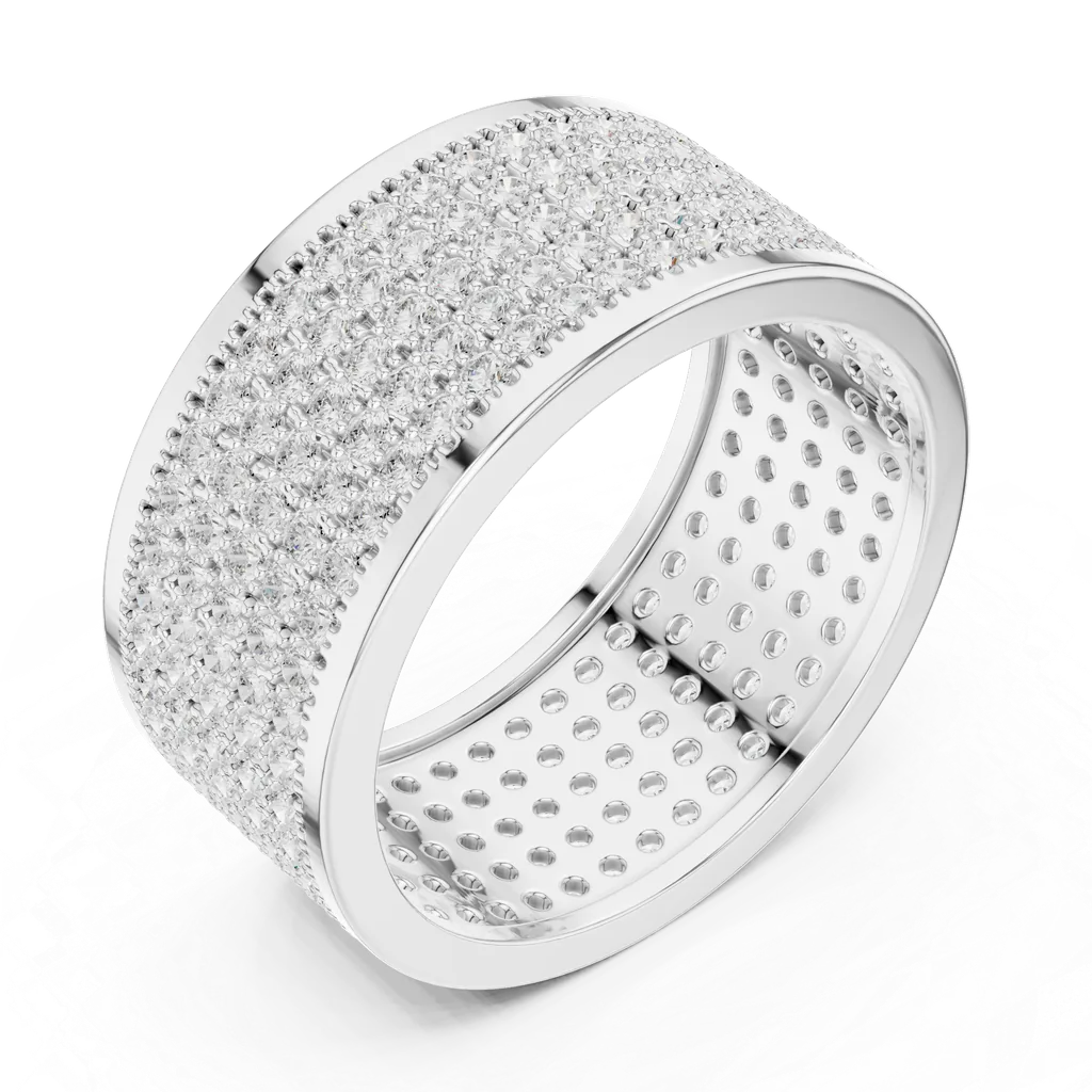 Wide pavé eternity band